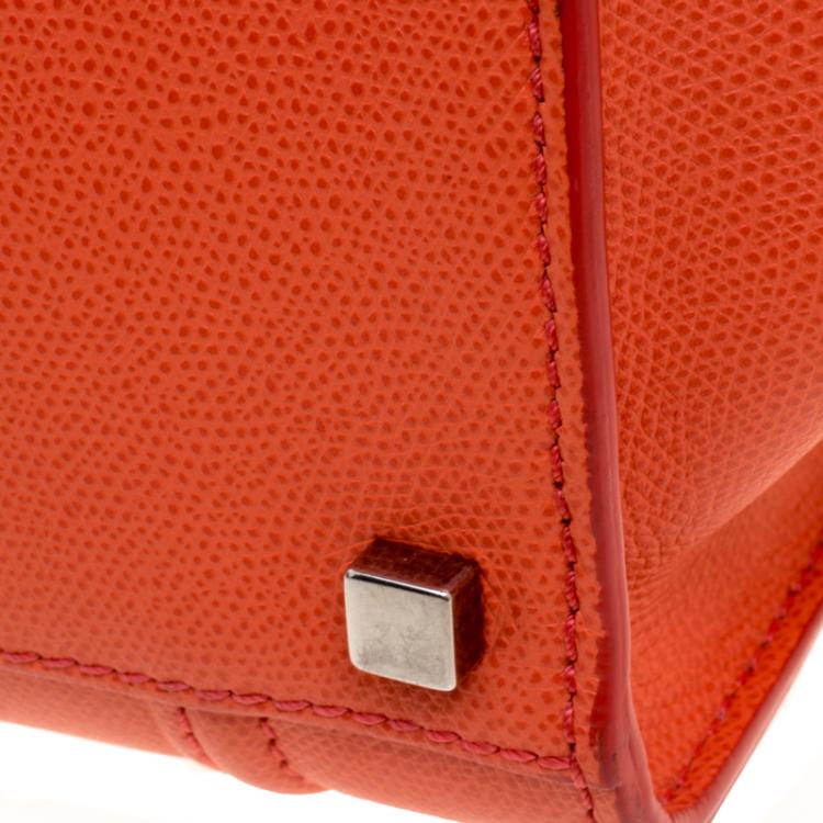 Pre Owned Celine Orange Leather Medium Phantom Luggage Tote