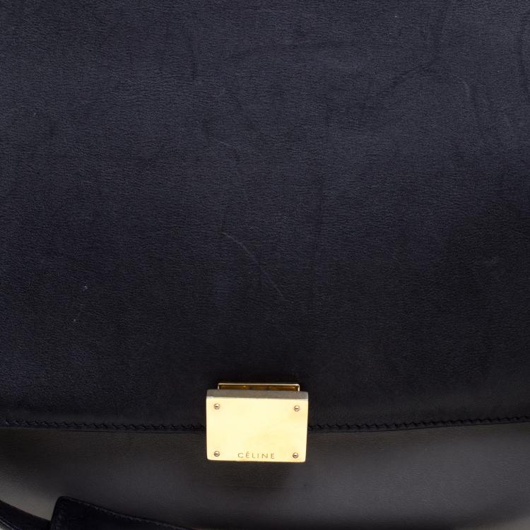 Pre Owned Celine Tri Color Leather and Suede Medium Trapeze Tote