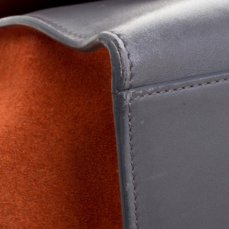 Pre Owned Celine Tri Color Leather and Suede Medium Trapeze Tote