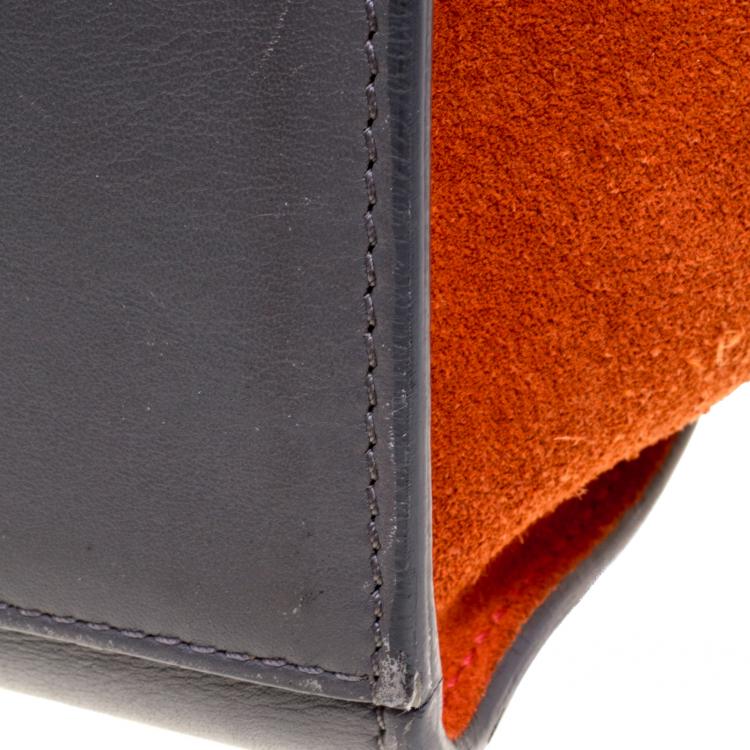 Pre Owned Celine Tri Color Leather and Suede Medium Trapeze Tote