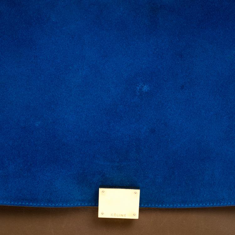 Pre Owned Celine Tri Color Leather and Suede Large Trapeze Tote