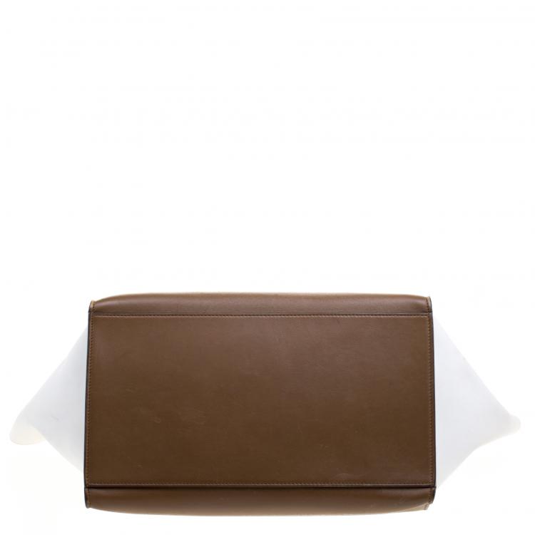 Pre Owned Celine Tri Color Leather and Suede Large Trapeze Tote