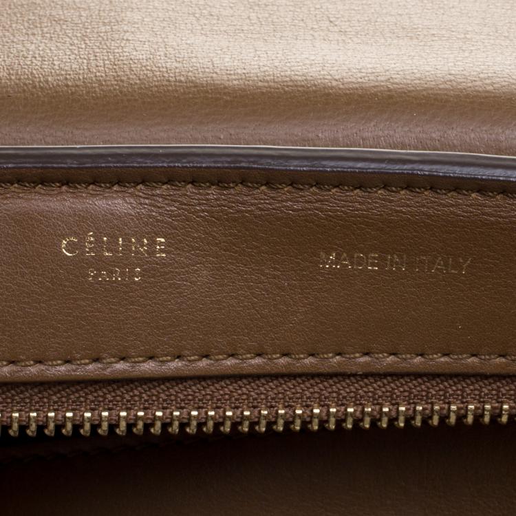 Pre Owned Celine Tri Color Leather and Suede Large Trapeze Tote