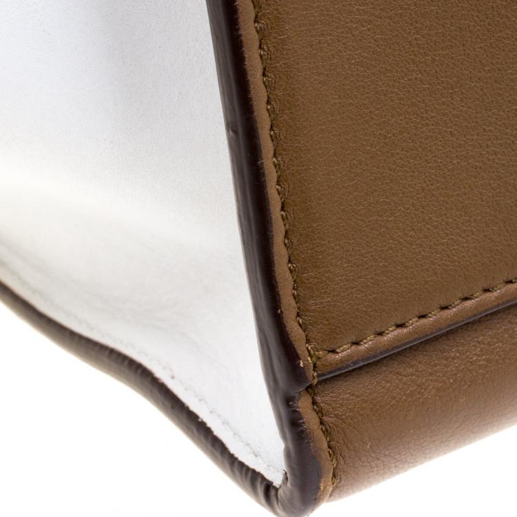 Pre Owned Celine Tri Color Leather and Suede Large Trapeze Tote