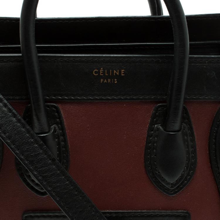 مملوكة مسبقًا Celine Tri Color Leather and Suede Nano Luggage Tote