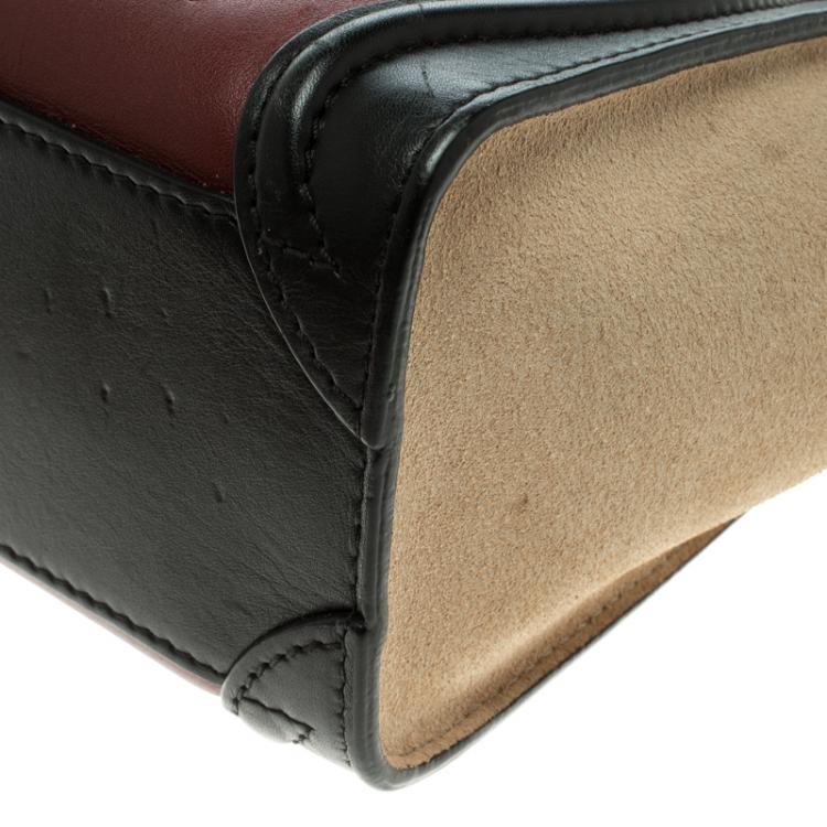 مملوكة مسبقًا Celine Tri Color Leather and Suede Nano Luggage Tote