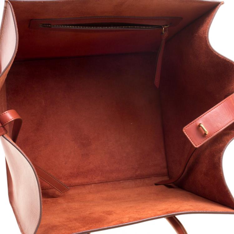 Pre Owned Celine Copper Leather Medium Phantom Luggage Tote