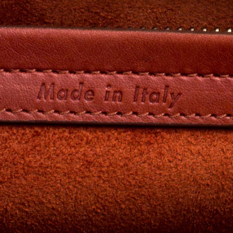 Pre Owned Celine Copper Leather Medium Phantom Luggage Tote