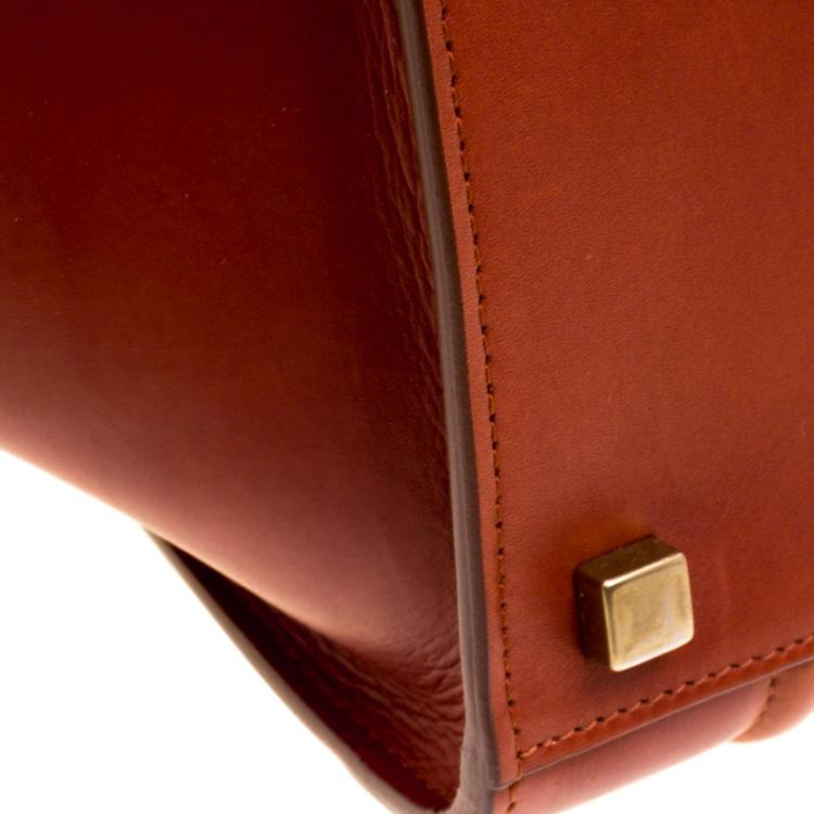 Pre Owned Celine Copper Leather Medium Phantom Luggage Tote