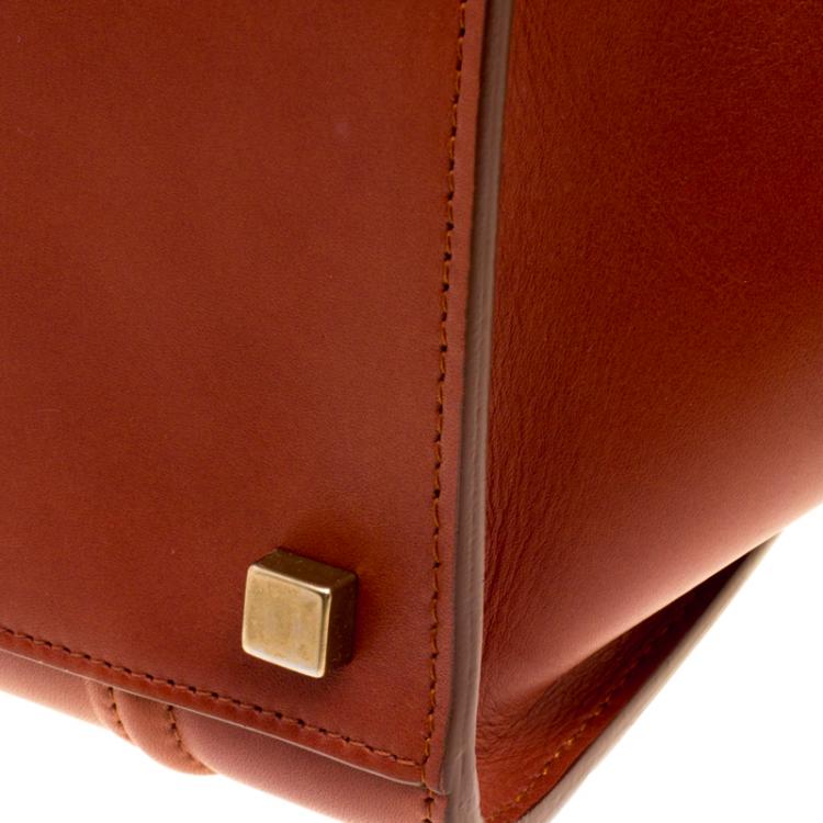 Pre Owned Celine Copper Leather Medium Phantom Luggage Tote