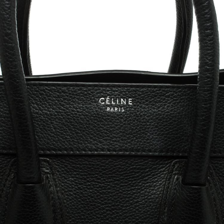 Pre Owned Celine Black Leather Mini Luggage Tote