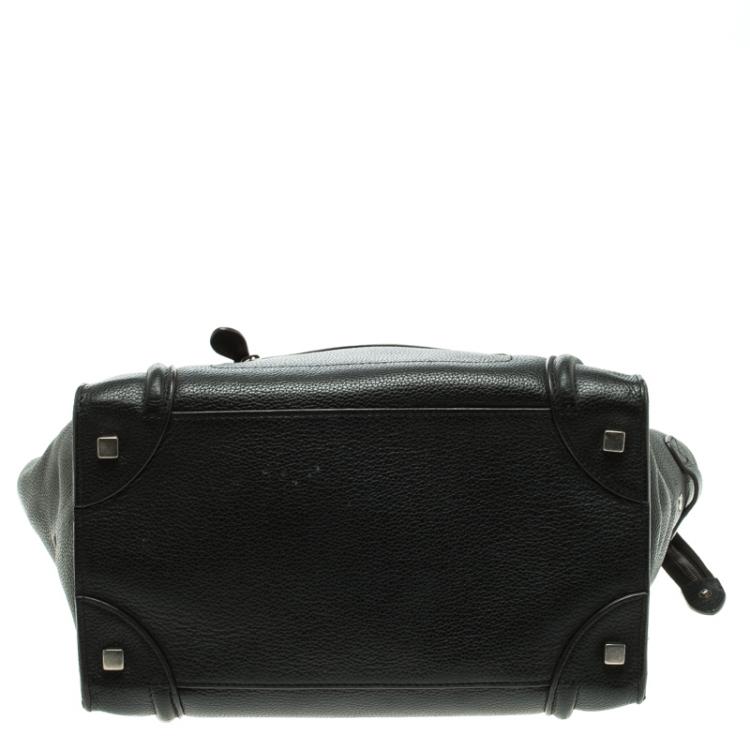 Pre Owned Celine Black Leather Mini Luggage Tote