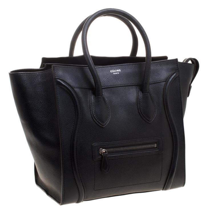 Pre Owned Celine Black Leather Mini Luggage Tote