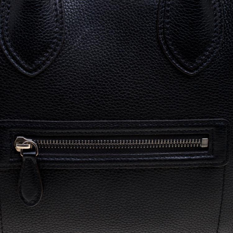 Pre Owned Celine Black Leather Mini Luggage Tote