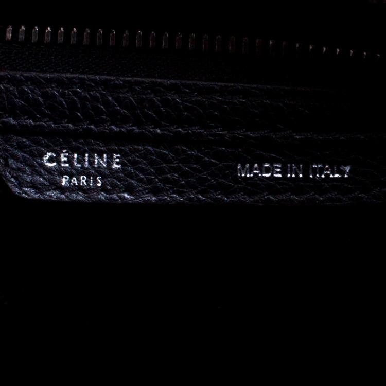 Pre Owned Celine Black Leather Mini Luggage Tote