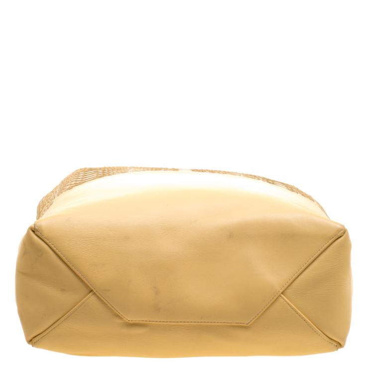 Pre Owned Celine Beige Python and Leather Vertical Cabas Phantom Tote