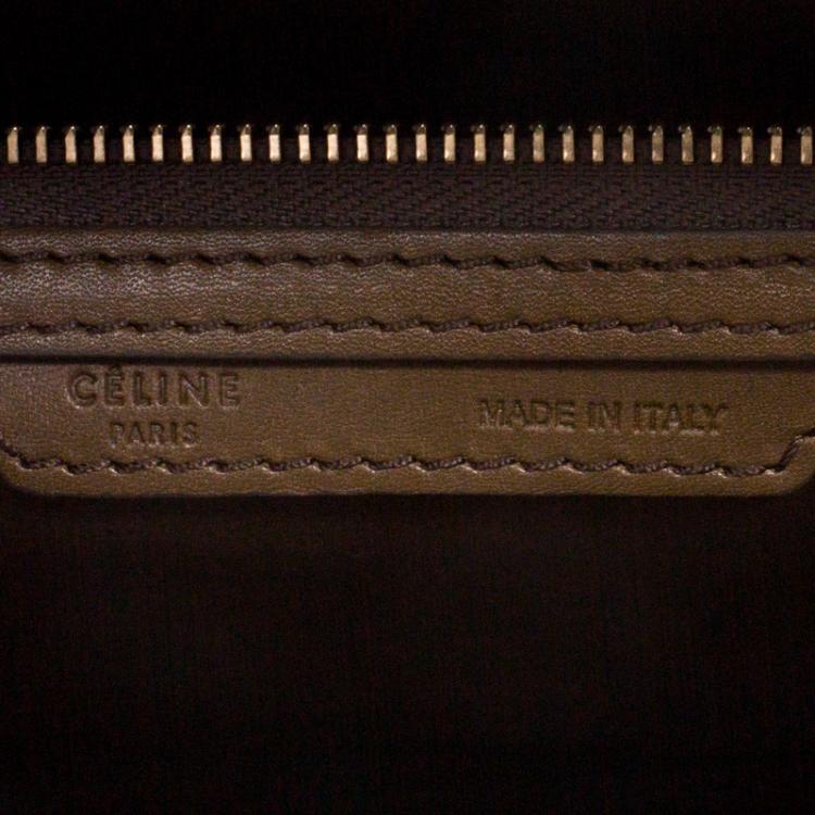 Pre Owned Celine Tri Color Leather and Suede Mini Luggage Tote