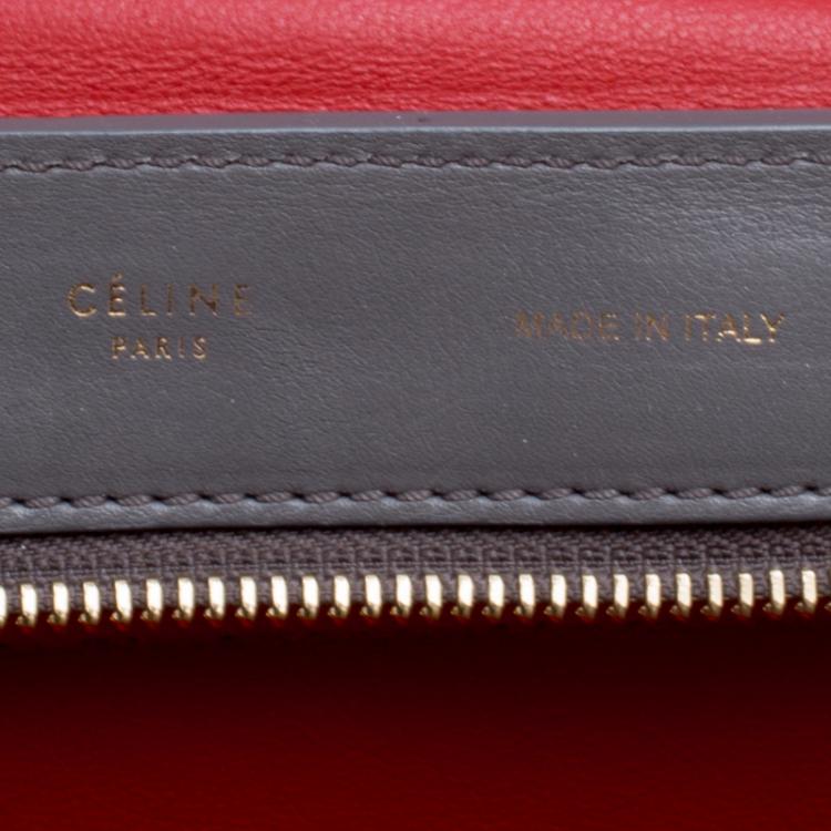 Pre Owned Celine Tricolor Leather and Suede Medium Trapeze Tote