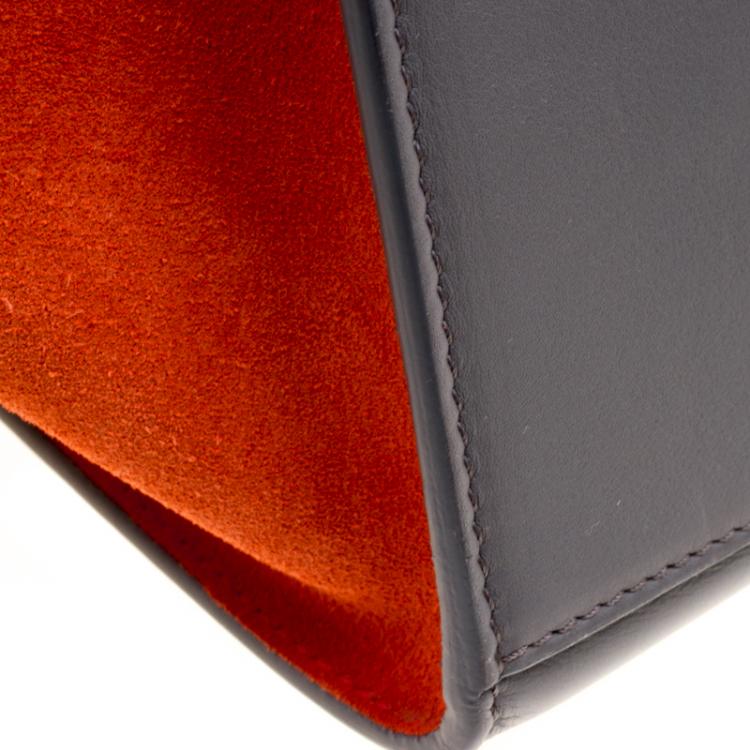 Pre Owned Celine Tricolor Leather and Suede Medium Trapeze Tote