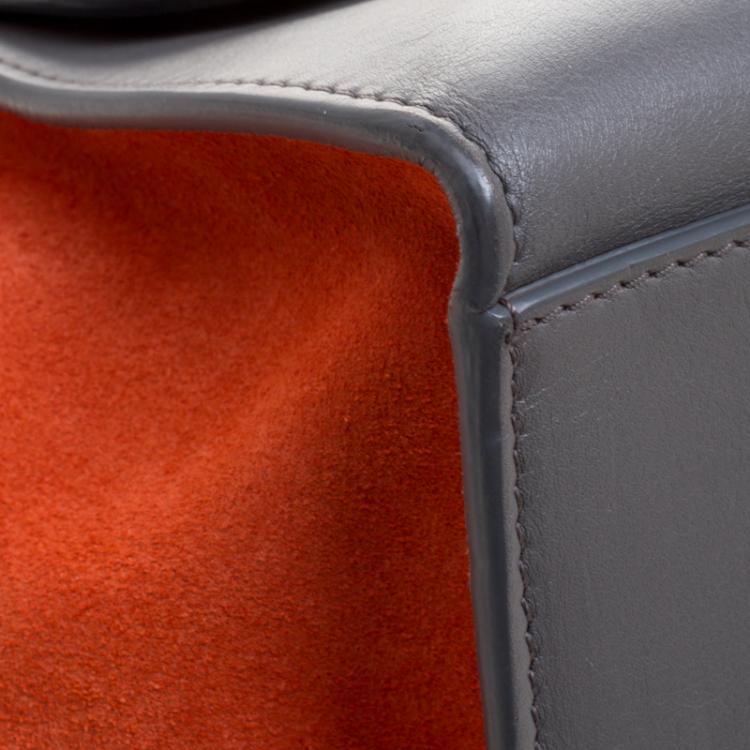 Pre Owned Celine Tricolor Leather and Suede Medium Trapeze Tote