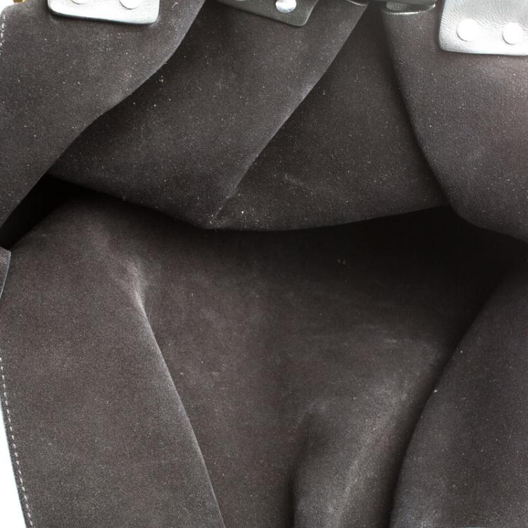 Pre Owned Celine Black Leather Open Triangle Bag