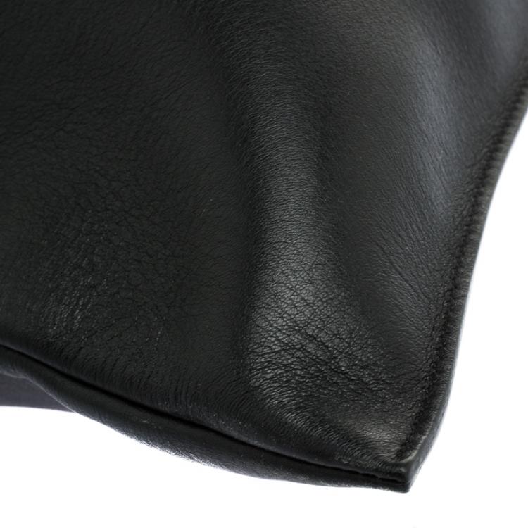 Pre Owned Celine Black Leather Open Triangle Bag