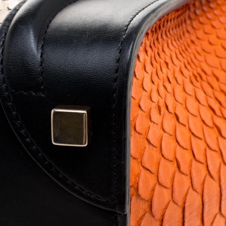 Pre Owned Celine Tri Color Python and Leather Micro Luggage Tote