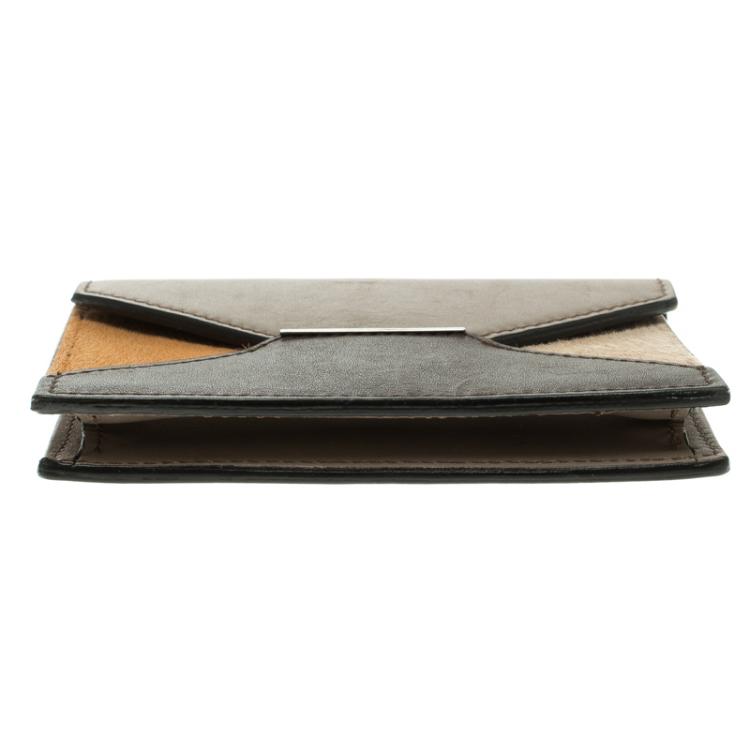 مملوكة مسبقًا Celine Multicolor Leather and Calf Hair Diamond Card Case