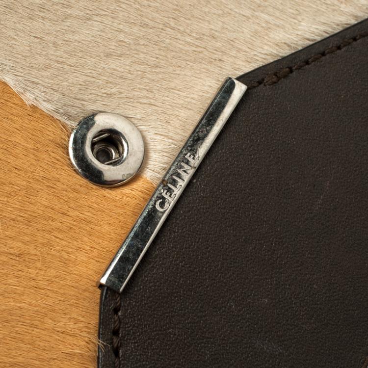 مملوكة مسبقًا Celine Multicolor Leather and Calf Hair Diamond Card Case