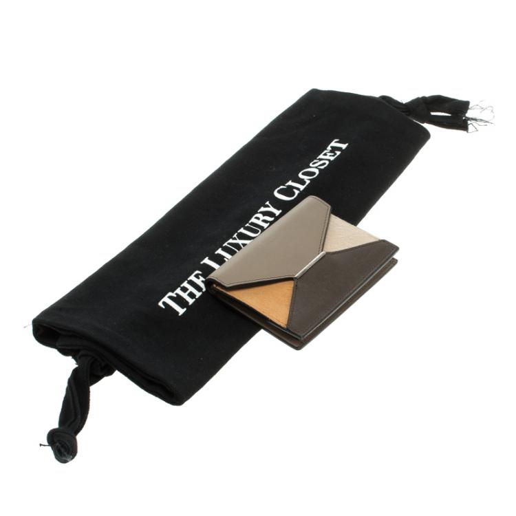 مملوكة مسبقًا Celine Multicolor Leather and Calf Hair Diamond Card Case