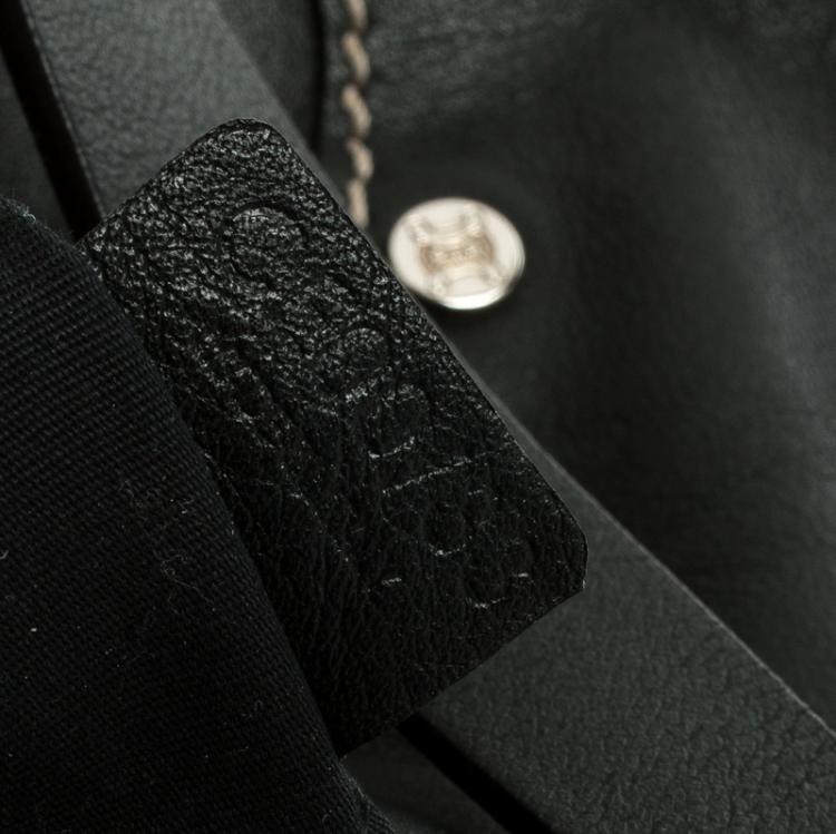 Pre Owned Celine Black Leather Macadam Shoulder Bag