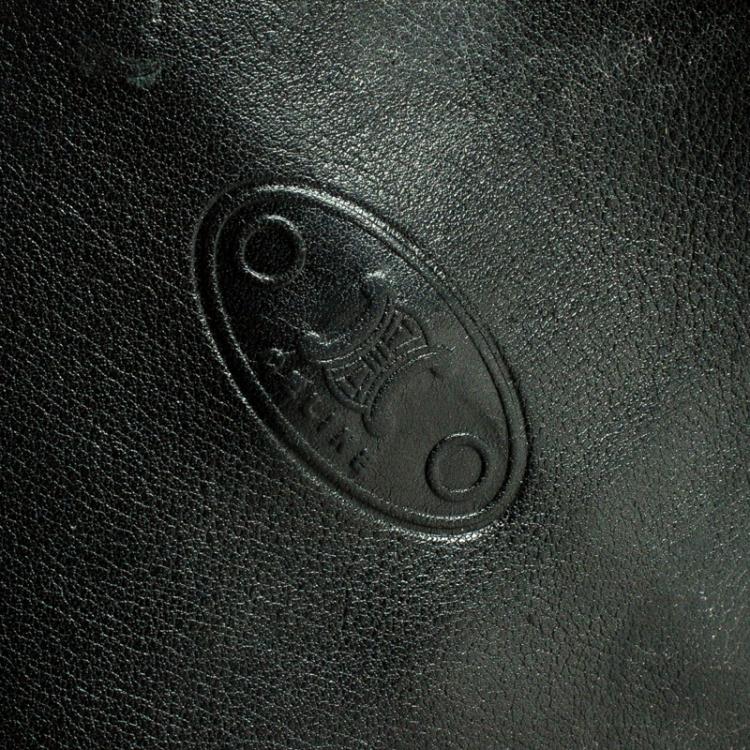 Pre Owned Celine Black Leather Macadam Shoulder Bag