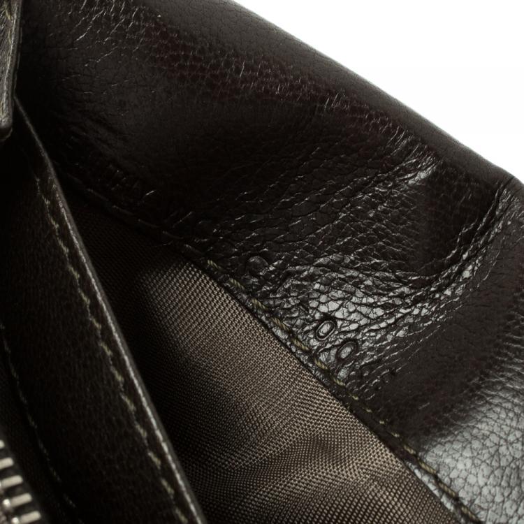 Pre Owned Celine Dark Brown Leather Colorblock Continental Wallet
