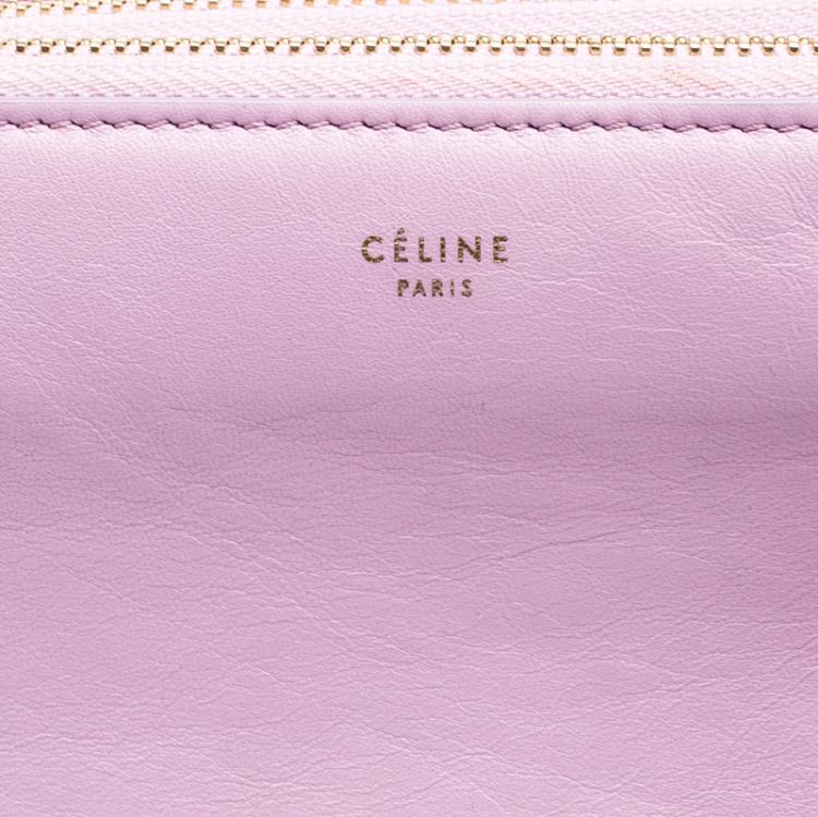 Pre Owned Celine Pink Leather Trio Crossbody Bag