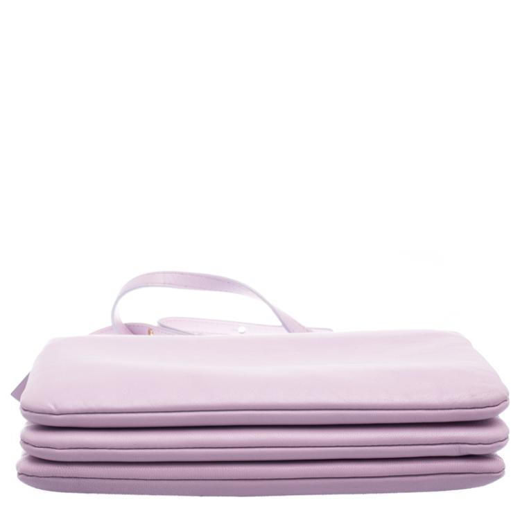 Pre Owned Celine Pink Leather Trio Crossbody Bag