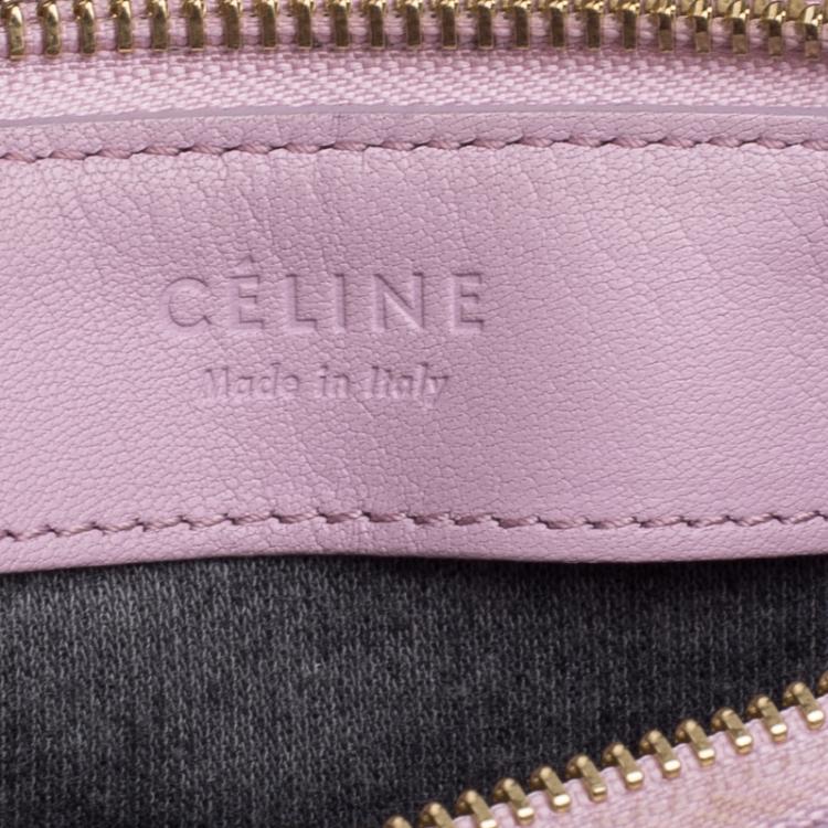 Pre Owned Celine Pink Leather Trio Crossbody Bag