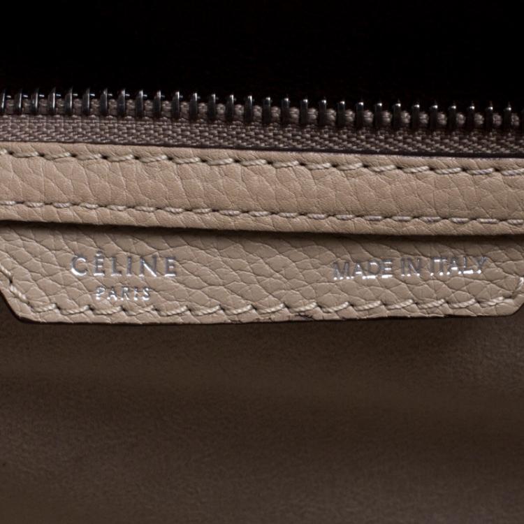 Pre Owned Celine Beige Leather Mini Luggage Tote