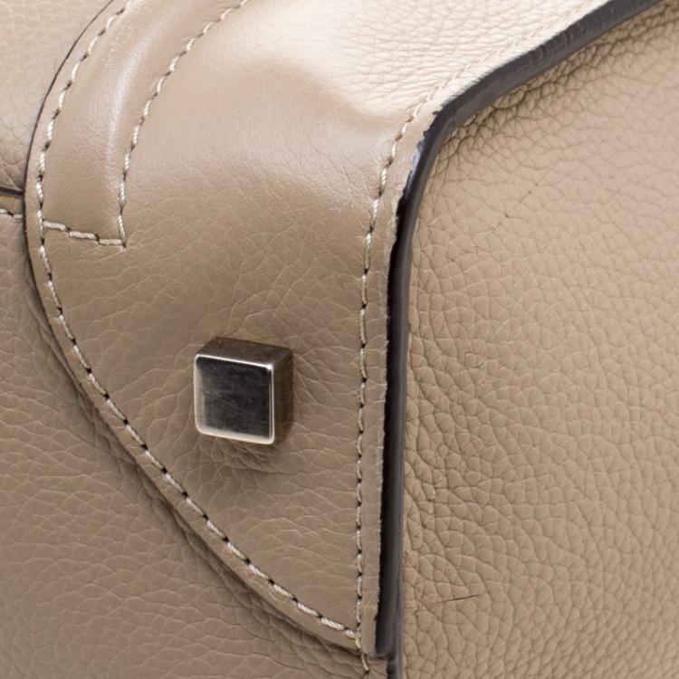 Pre Owned Celine Beige Leather Mini Luggage Tote