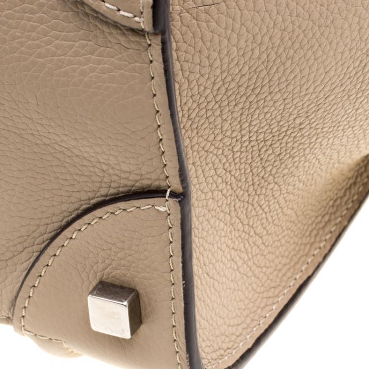 Pre Owned Celine Beige Leather Mini Luggage Tote