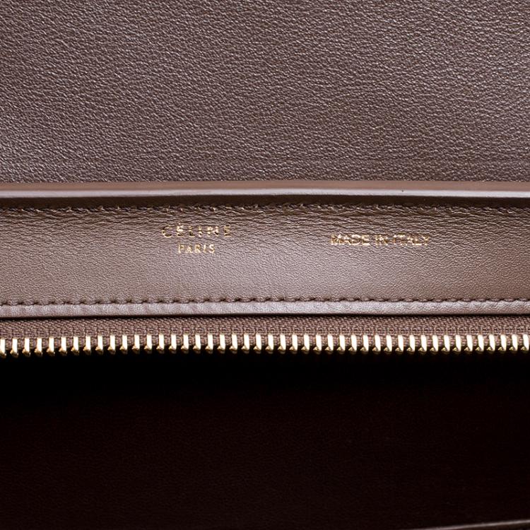 Pre Owned Celine Brown/Mostard Leather Small Trapeze Tote