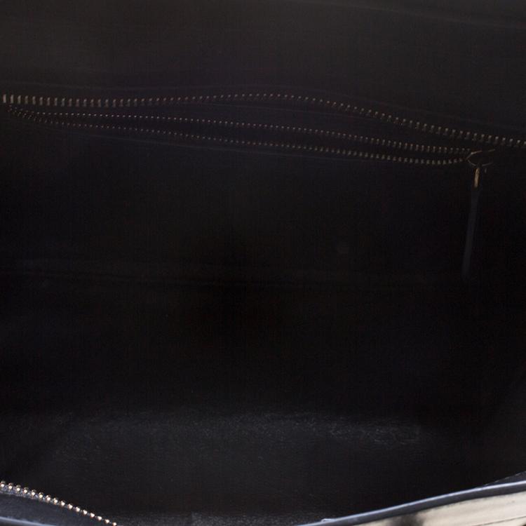 Pre Owned Celine Tri Color Leather and Suede Mini Luggage Tote