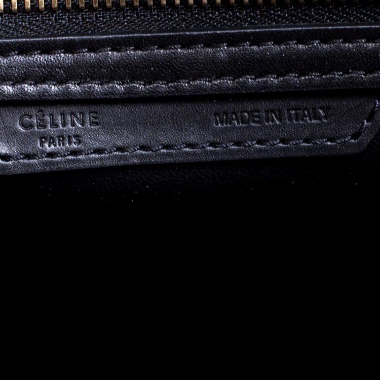 Pre Owned Celine Tri Color Leather and Suede Mini Luggage Tote