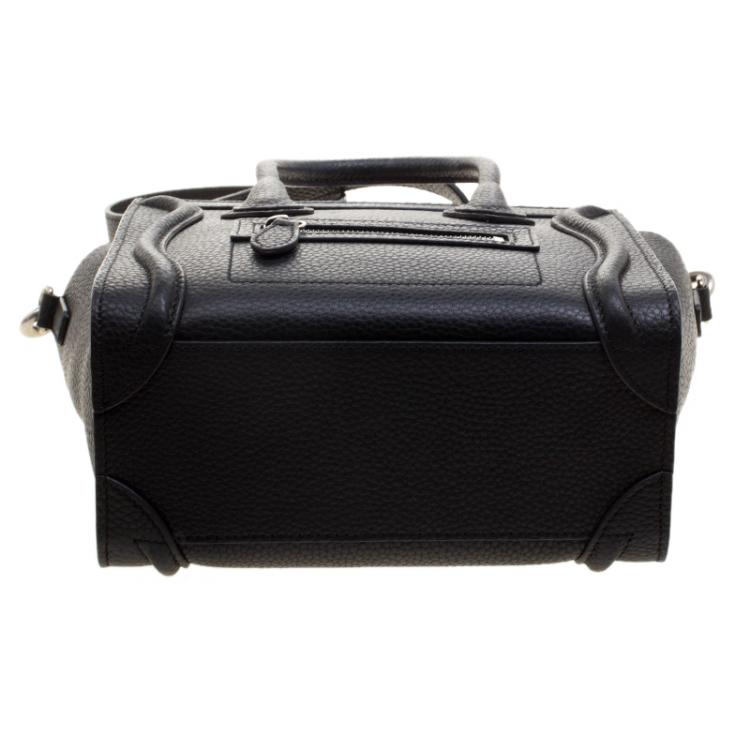 Pre Owned Celine Black Leather Nano Luggage Tote