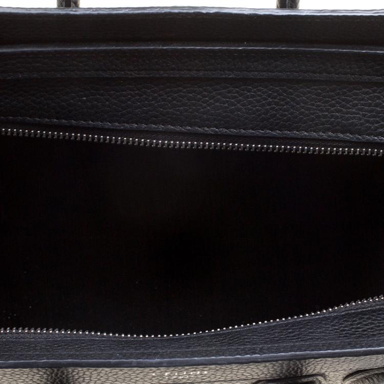 Pre Owned Celine Black Leather Nano Luggage Tote