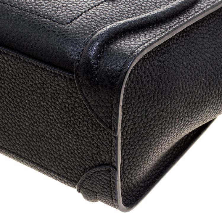 Pre Owned Celine Black Leather Nano Luggage Tote