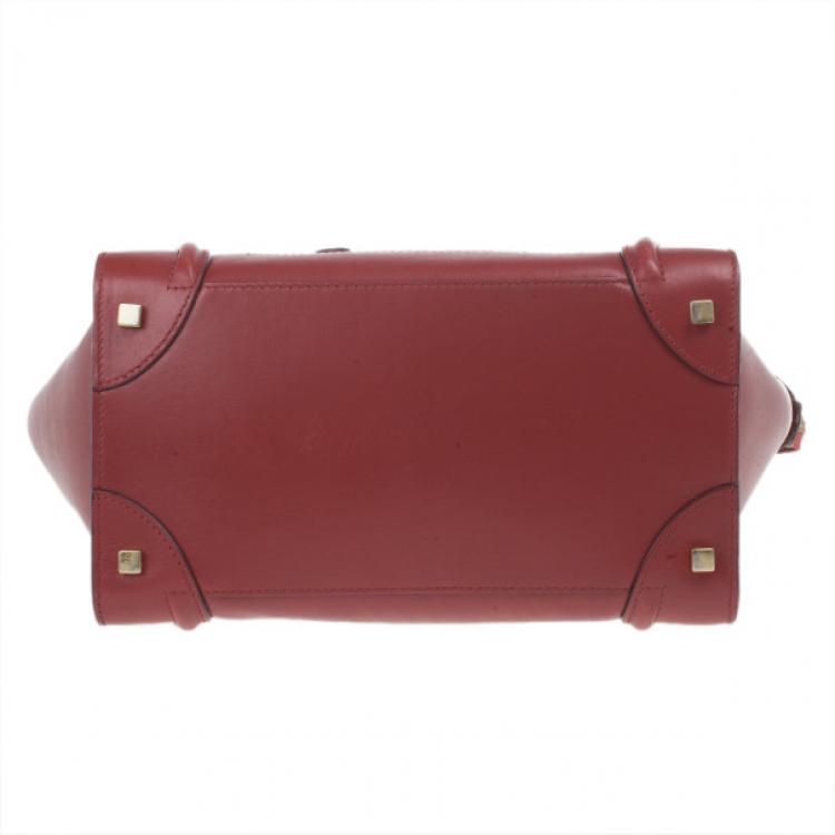 Pre Owned Celine Red Mini Luggage Tote