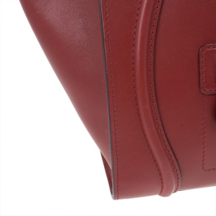 Pre Owned Celine Red Mini Luggage Tote