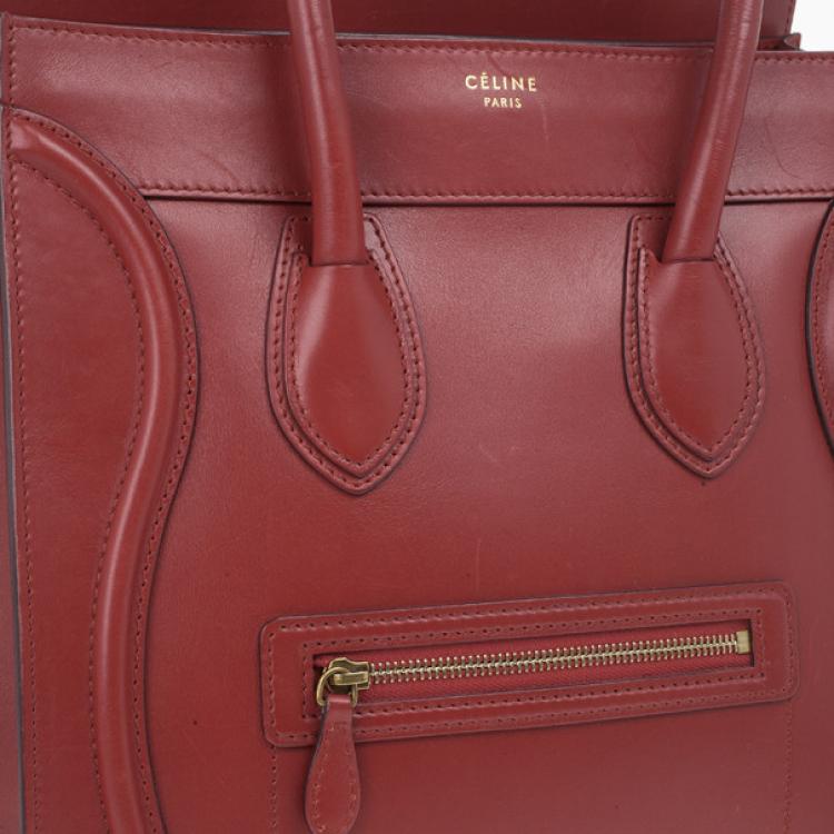Pre Owned Celine Red Mini Luggage Tote