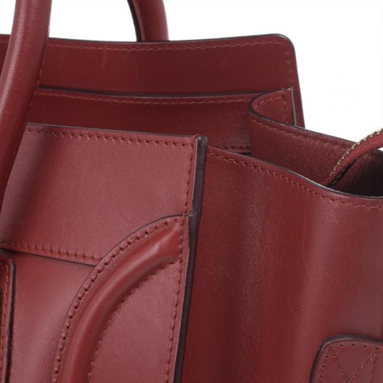 Pre Owned Celine Red Mini Luggage Tote