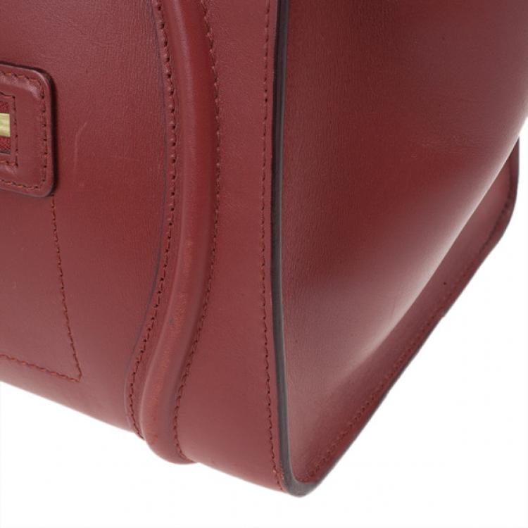 Pre Owned Celine Red Mini Luggage Tote